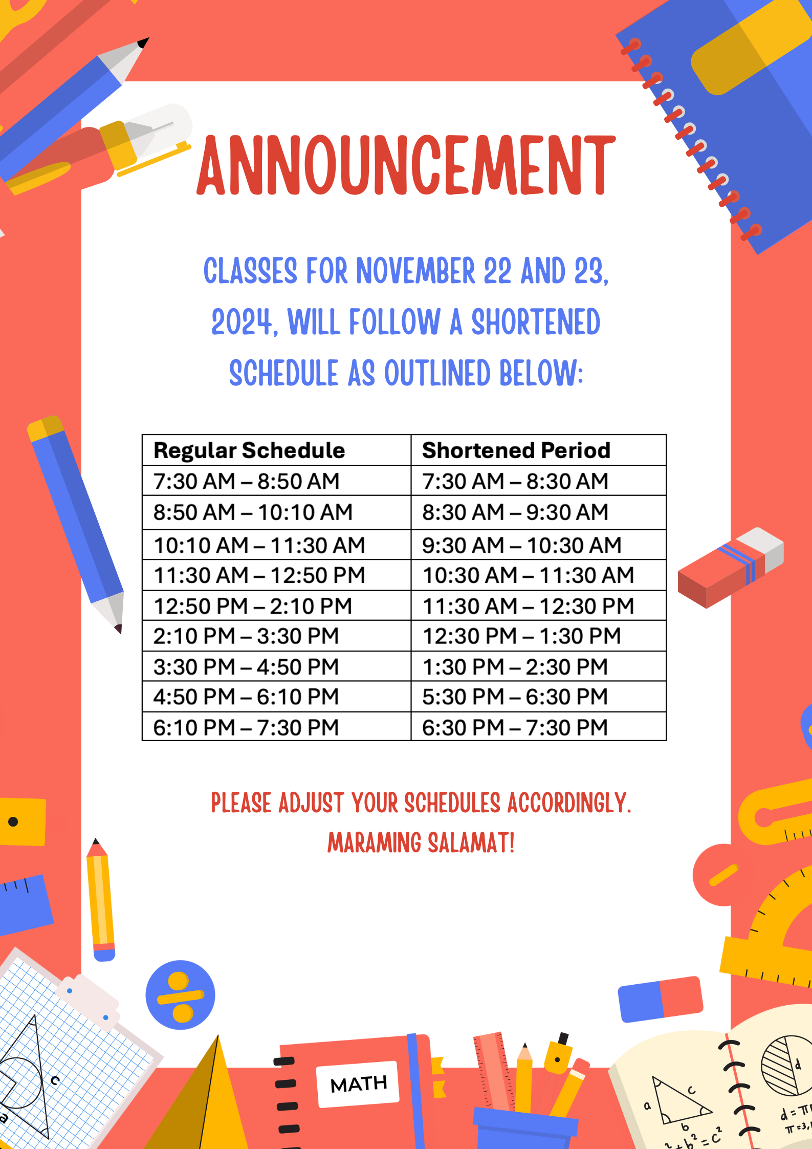 Shortened Period