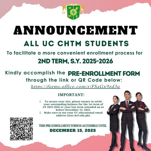 LAST DAY TO PRE-ENROLL (UC CHTM)